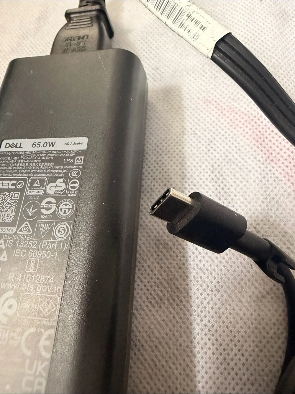 Dell 65W USB-C Laptop Power Adapter - Black